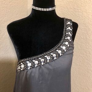 Stunning Beaded Gray Dress